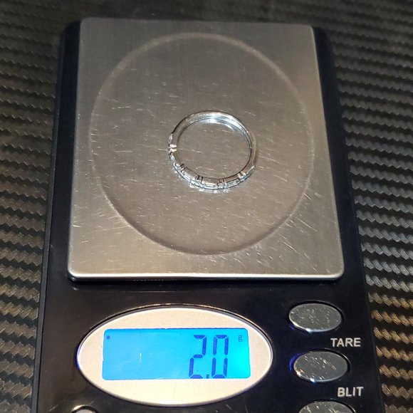 Size 9.5 925 Sterling Silver Cute Pattern Clear Cubic Zirconia Ring - Picture 8 of 8